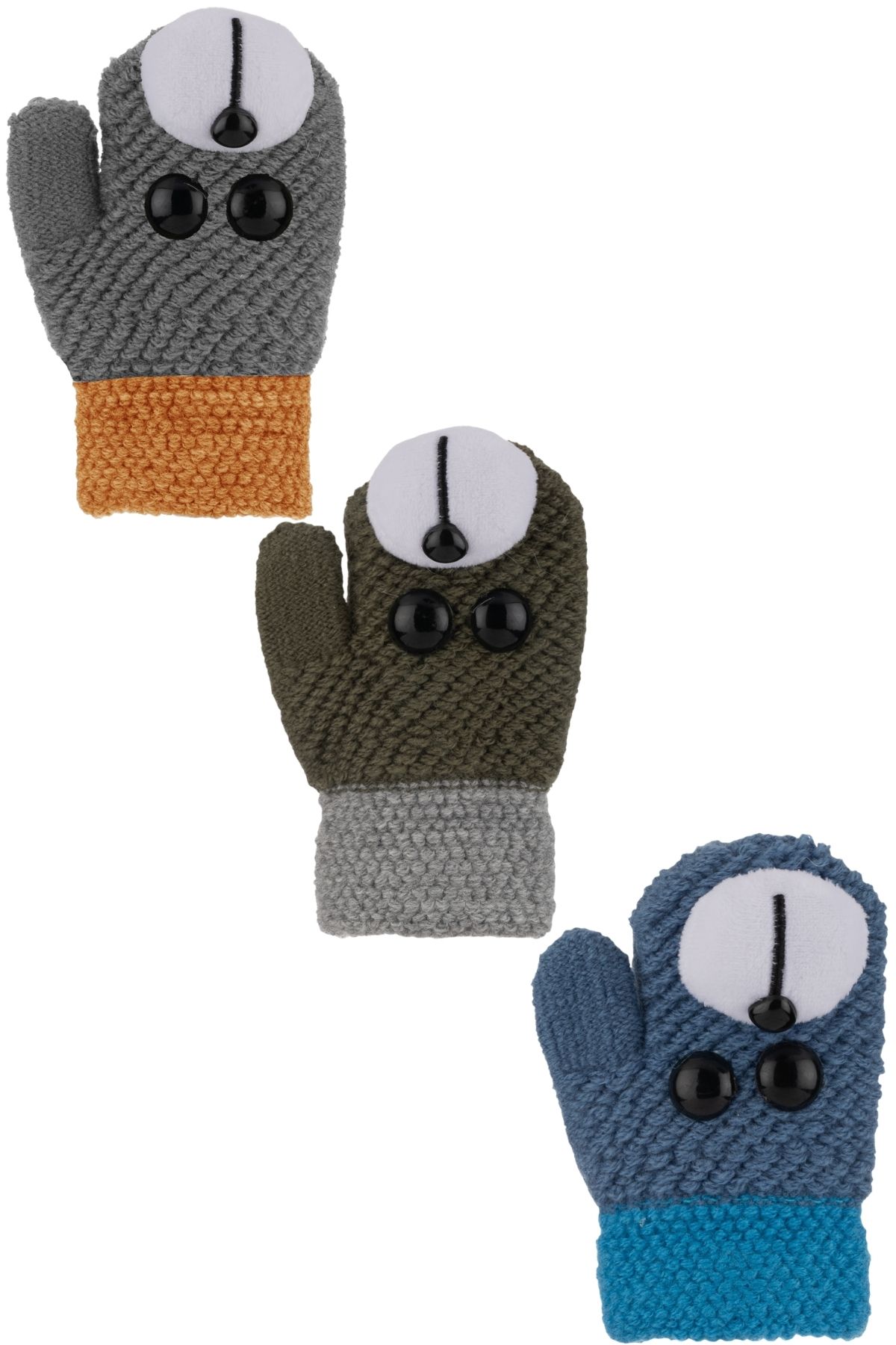 Kitti Erkek Bebek Örme Eldiven Figürlü - Thumbnail