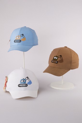 KİTTİ - Kitti Erkek Bebek Şapka 1-4 Yaş Traktör Baskılı Kep (1)