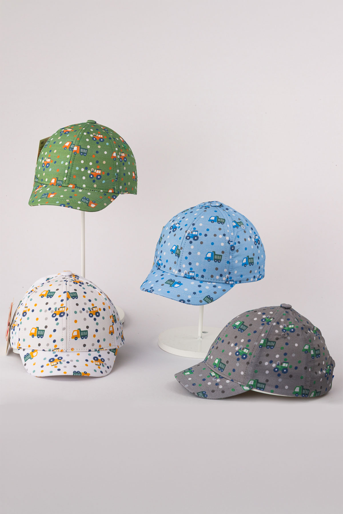 Kitti Erkek Bebek Şapka Kep 1-4 Yaş Kamyon Desenli - Thumbnail