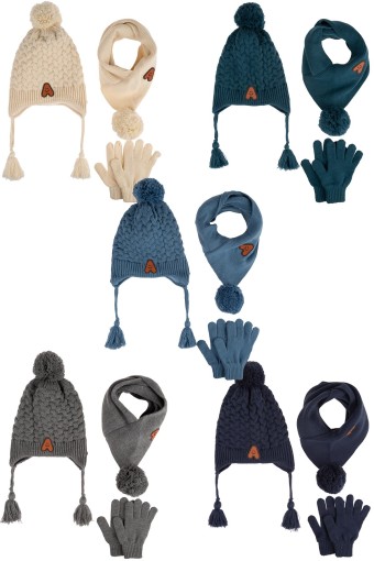 KİTTİ - Kitti Erkek Çocuk Atkı Bere Eldiven Takım İçi Polarlı 4-8 Yaş