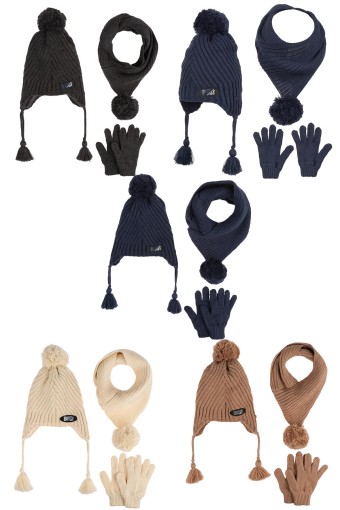 KİTTİ - Kitti Erkek Çocuk Atkı Bere Eldiven Takım İçi Polarlı 4-8 Yaş