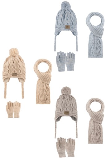 KİTTİ - Kitti Erkek Çocuk Atkı Bere Eldiven Takımı Tek Ponponlu