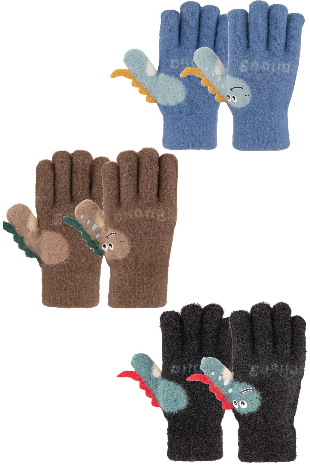 Kitti Erkek Çocuk Örme Eldiven 4-8 Yaş - Thumbnail