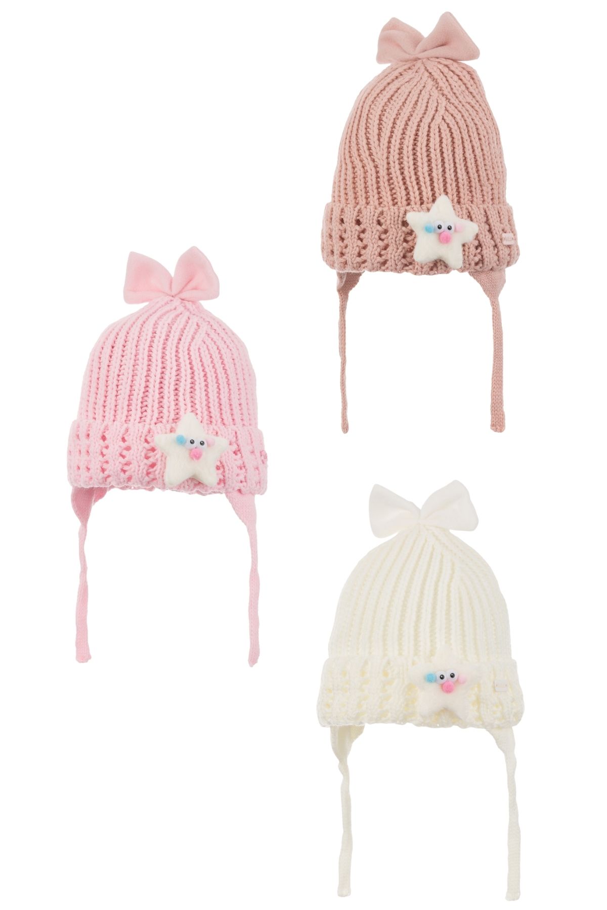 Kitti Kız Bebek Kulaklı Bere Fiyonklu 1-4 Yaş - Thumbnail