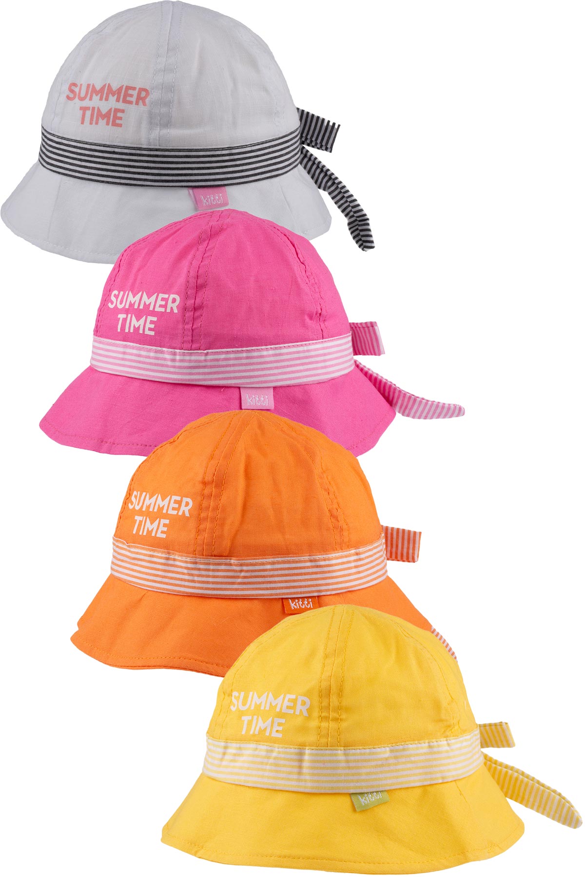 Kitti Kız Bebek Maxi Şapka 1-3 Yaş Summer Time Yazılı - Thumbnail