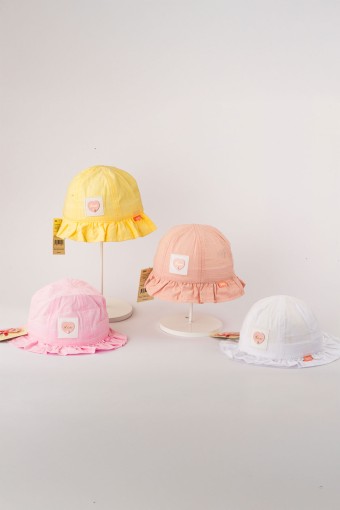 KİTTİ - Kitti Kız Bebek Şapka Fötr 1-4 Yaş Kalpli (1)