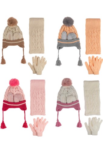 KİTTİ - Kitti Kız Çocuk Atkı Bere Eldiven Takım İçi Polarlı 4-8 Yaş (1)