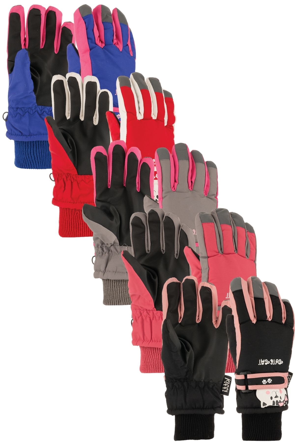 Kitti Kız Çocuk Kar Eldiveni 4-8 Yaş - Thumbnail