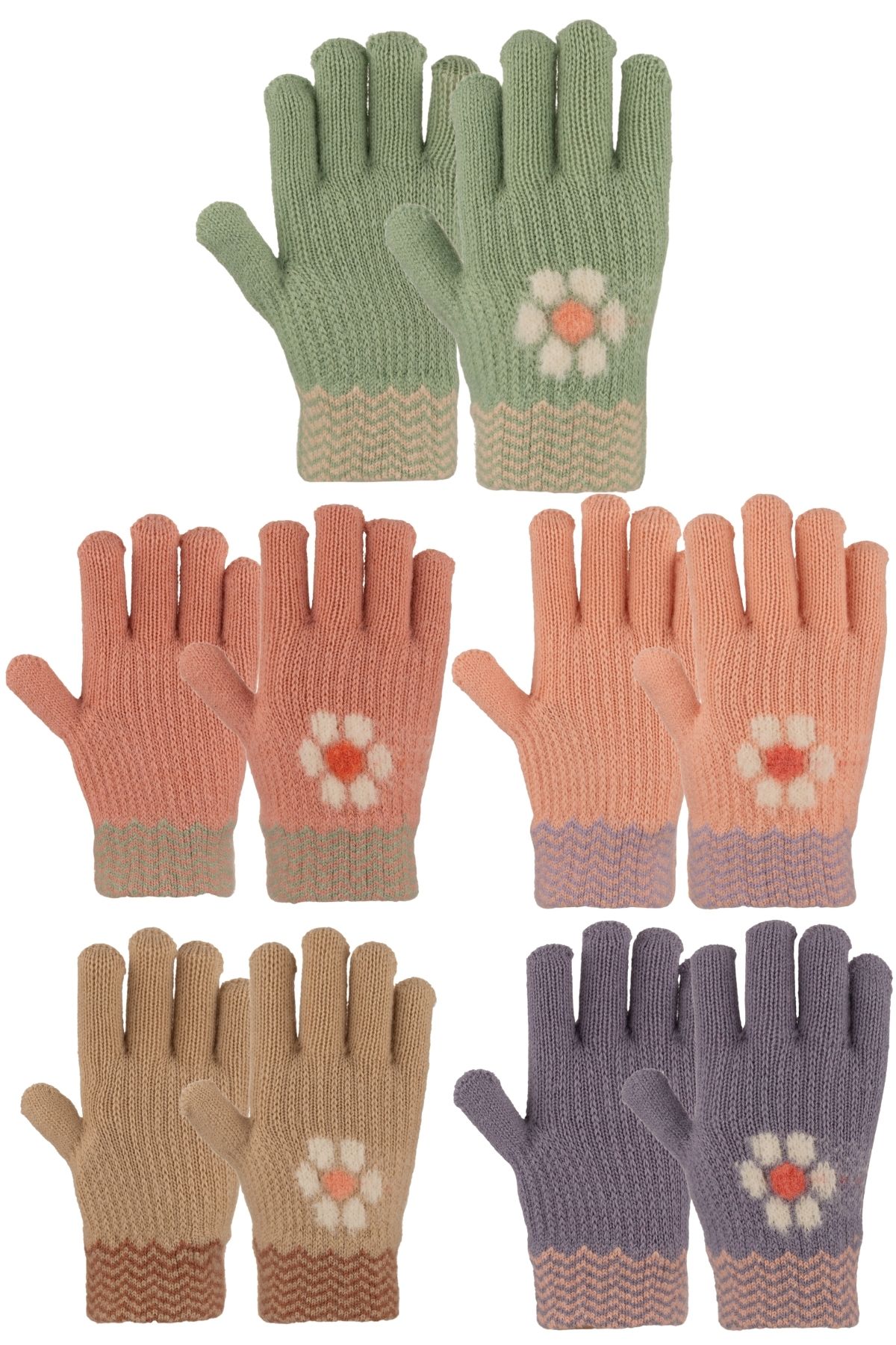 Kitti Kız Çocuk Örme Eldiven 4-8 Yaş - Thumbnail