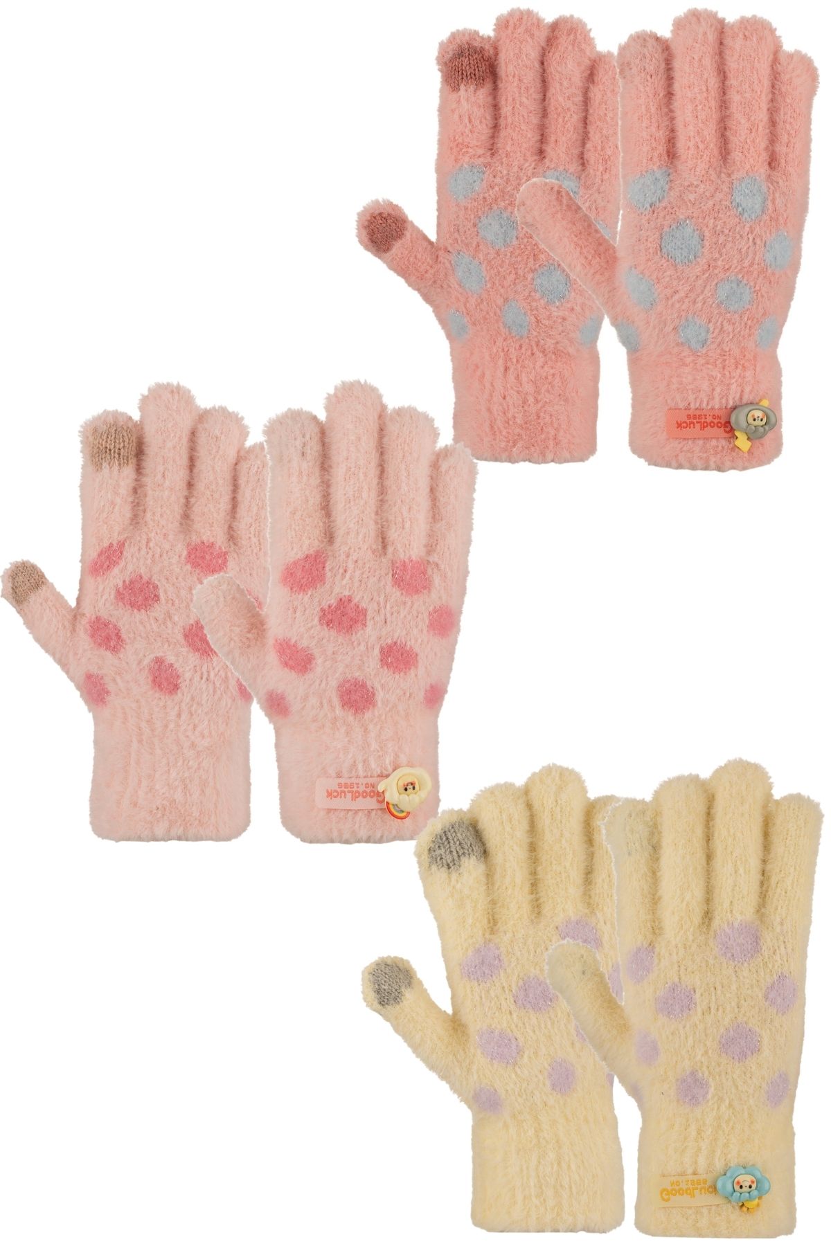 Kitti Kız Çocuk Örme Eldiven 4-8 Yaş - Thumbnail