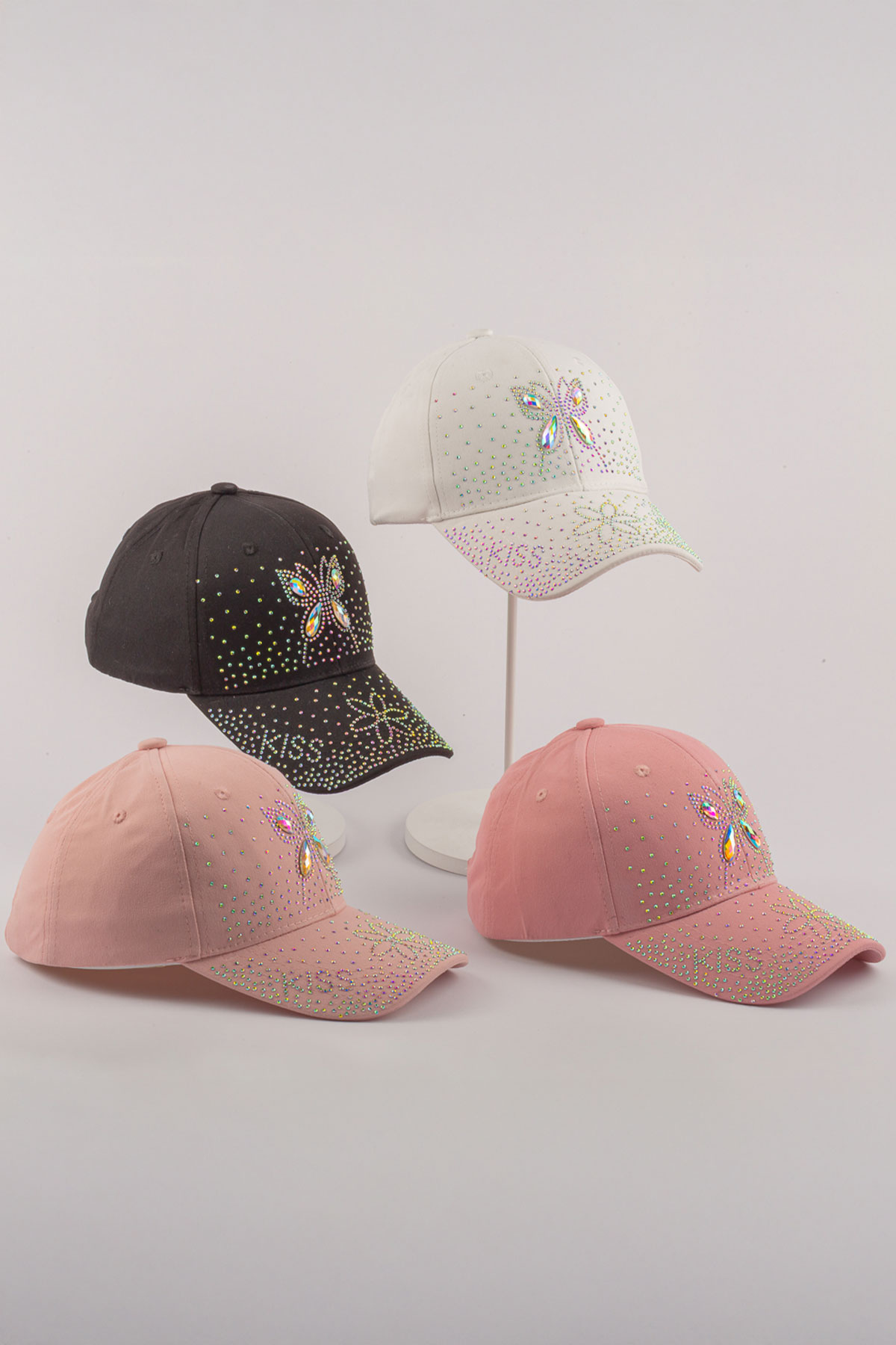 Kitti Kız Çocuk Şapka Taşlı Kep - Thumbnail