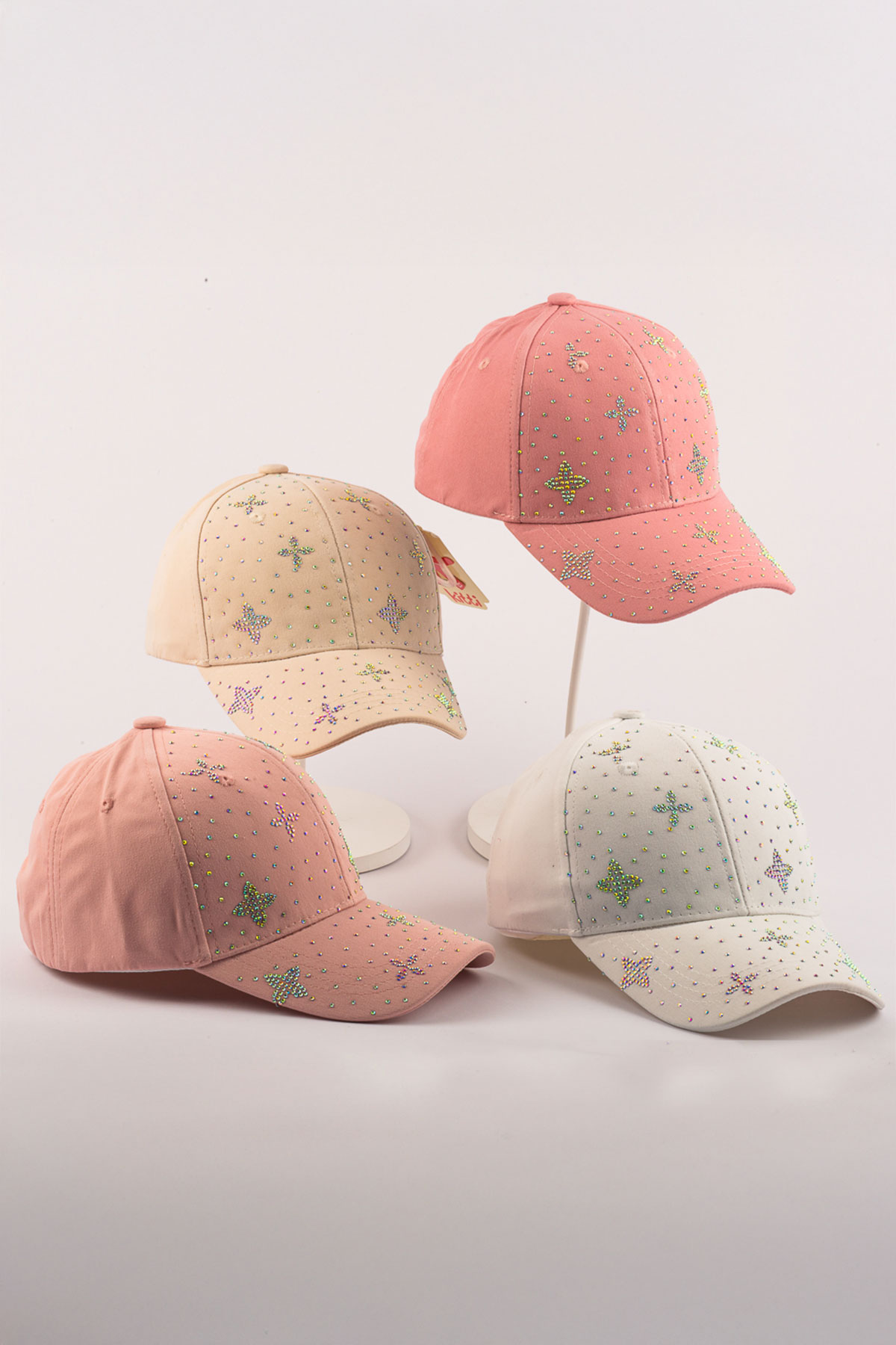 Kitti Kız Çocuk Şapka Taşlı Kep - Thumbnail