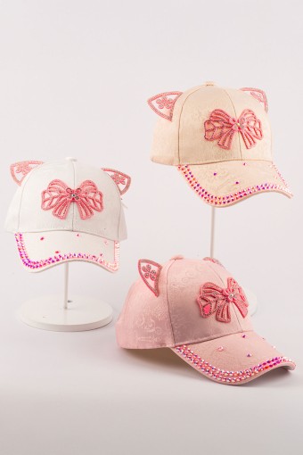 KİTTİ - Kitti Kız Çocuk Şapka Taşlı Kep Kulaklı (1)