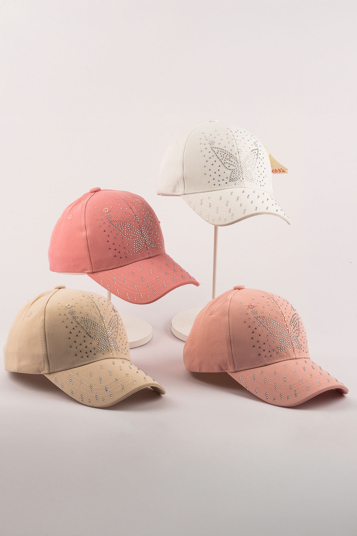 Kitti Kız Çocuk Şapka Taşlı Kep - Thumbnail