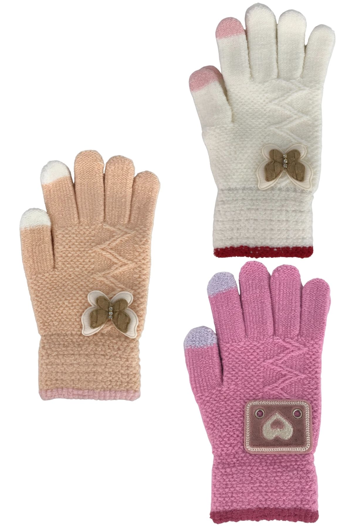 Kitti Kız Garson Eldiven Örme 9-12 Yaş Fiyonk Aksesuarlı - Thumbnail