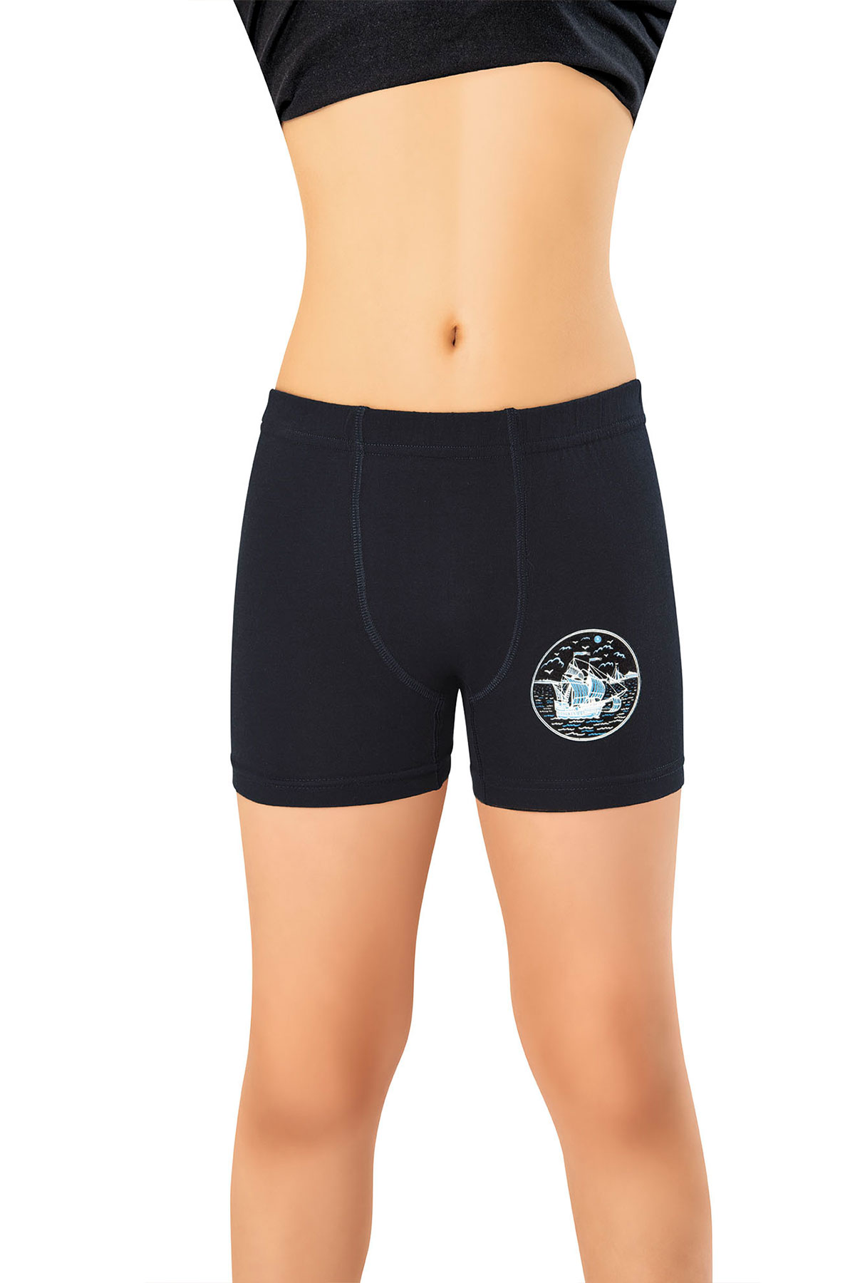 Kota Erkek Çocuk Boxer Baskılı Penye - Thumbnail