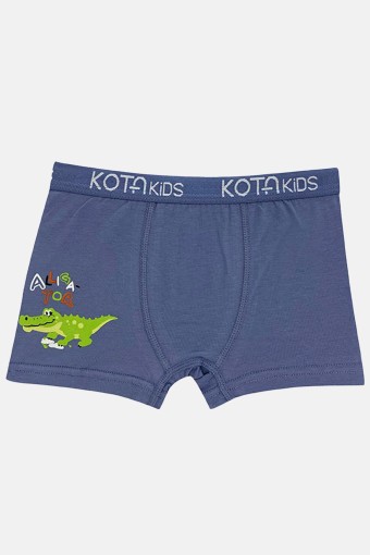 KOTA - Kota Erkek Çocuk Boxer Dinazor Baskılı Penye