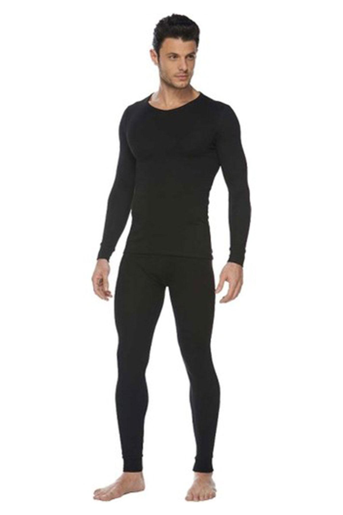 Kota Erkek İçlik Askeri Takım Termal - Siyah - 2XL - Thumbnail
