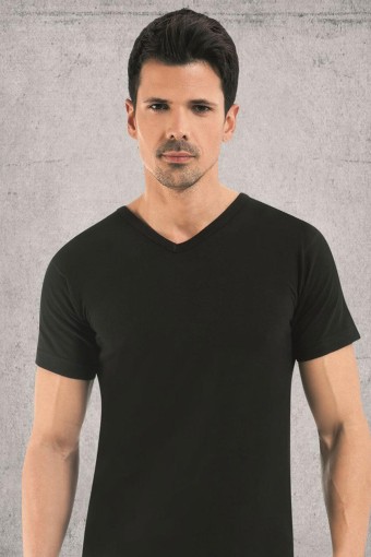 KOTA TERMAL - Kota Erkek Yarım Kol Atlet Termal V Yaka - Siyah - 2XL