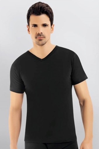 KOTA TERMAL - Kota Erkek Yarım Kol Atlet Termal V Yaka - Siyah - LXL (1)