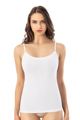 KOTA - Kota Kadın Atlet İp Askılı Ekstra Biyeli Modal - Beyaz - L