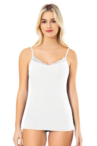 KOTA - Kota Kadın Atlet İp Askılı Yakası Güpürlü Pamuklu