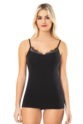 KOTA - Kota Kadın Atlet İp Askılı Yakası Güpürlü Pamuklu (1)