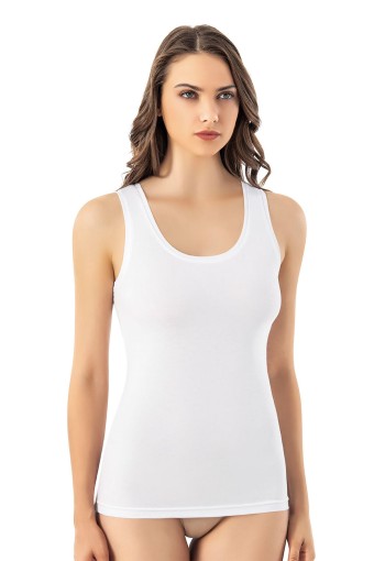 KOTA - Kota Kadın Atlet Kalın Askılı Ekstra Biyeli Modal - Beyaz - XL