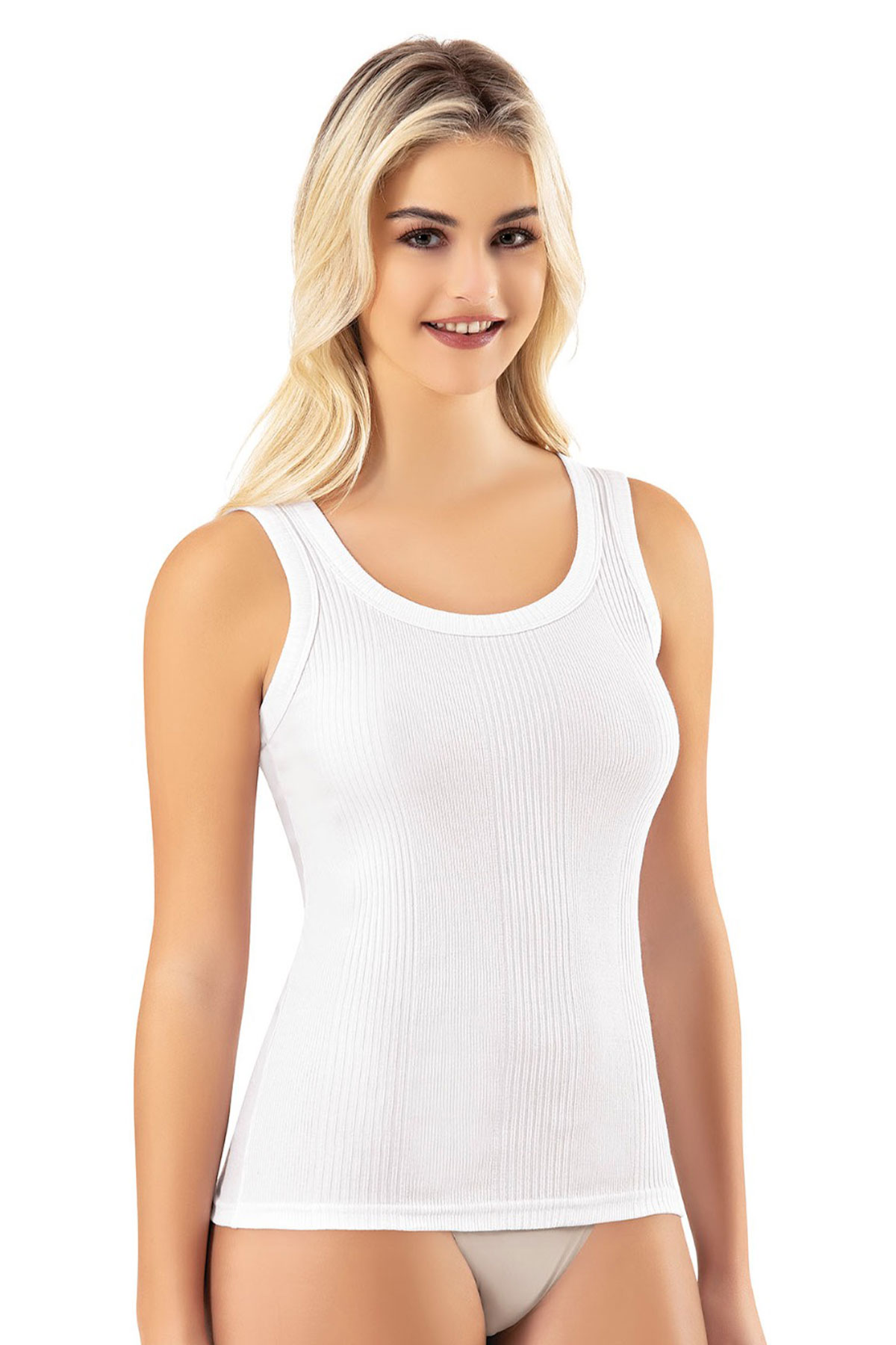 Kota Kadın Atlet Kalın Askılı Raporlu Penye Kaşkorse - Thumbnail