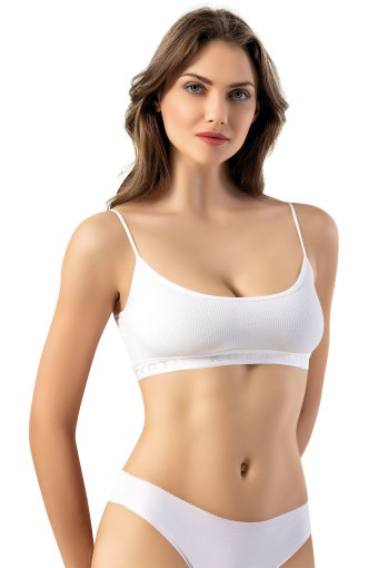 KOTA - Kota Kadın Büstiyer İp Askılı Penye Pedli Kaşkorse - Beyaz - 70-75