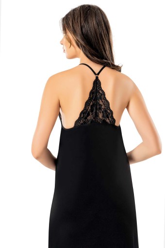 KOTA - Kota Kadın Gecelik Fantezi İp Askılı Gögsü Ve Sırtı Dantelli Viskon (1)