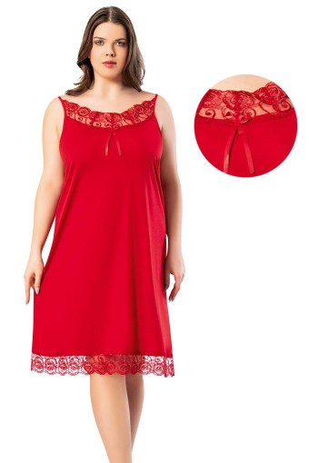 KOTA - Kota Kadın Gecelik Dantelli Büyük Beden Viskon (1)