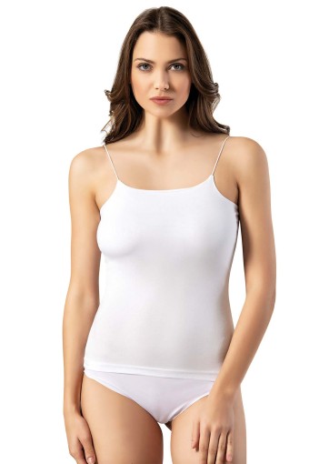 KOTA - Kota Kadın Atlet İp Askılı Modelli Penye - Beyaz - 2XL