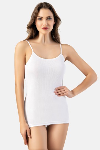 KOTA - Kota Kadın Atlet İp Askılı Raporlu Ribana - Beyaz - M