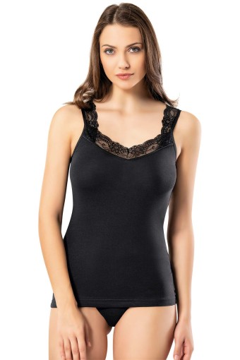 KOTA - Kota Kadın Atlet İp Askılı Yaka Ve Askısı Dantelli Penye