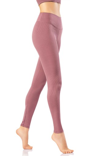 KOTA - Kota Kadın Tayt Yüksek Bel Fitilli Dalgıç - Açık Mürdüm - SM