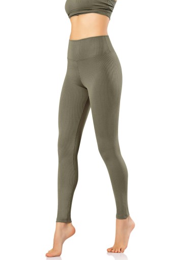 KOTA - Kota Kadın Tayt Yüksek Bel Fitilli Dalgıç - Çağla Yeşili - 2XL