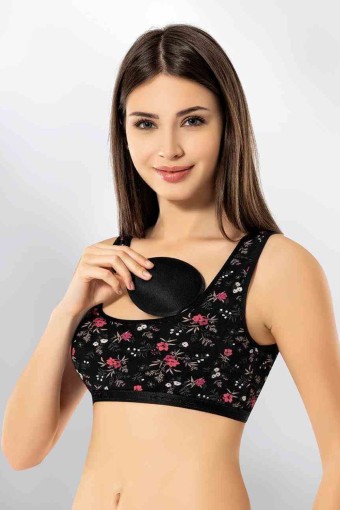 KOTA - Kota Kadın Büstiyer Tek Pedli Desenli Pamuklu