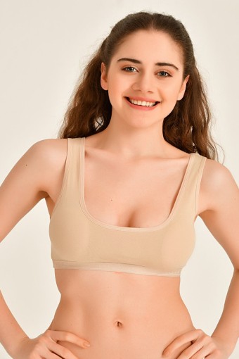 KOTA - Kota Kadın Tek Büstiyer Pedli Kalın Askılı Pamuklu - Ten - 90-95