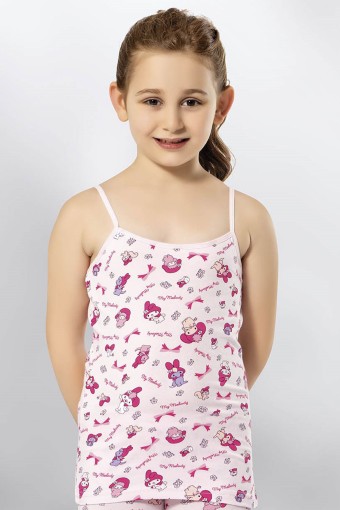 KOTA - Kota Kız Çocuk Askılı Atlet Desenli Pamuklu