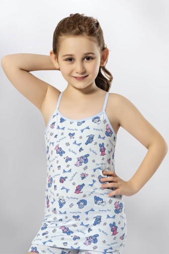 KOTA - Kota Kız Çocuk Askılı Atlet Desenli Pamuklu (1)