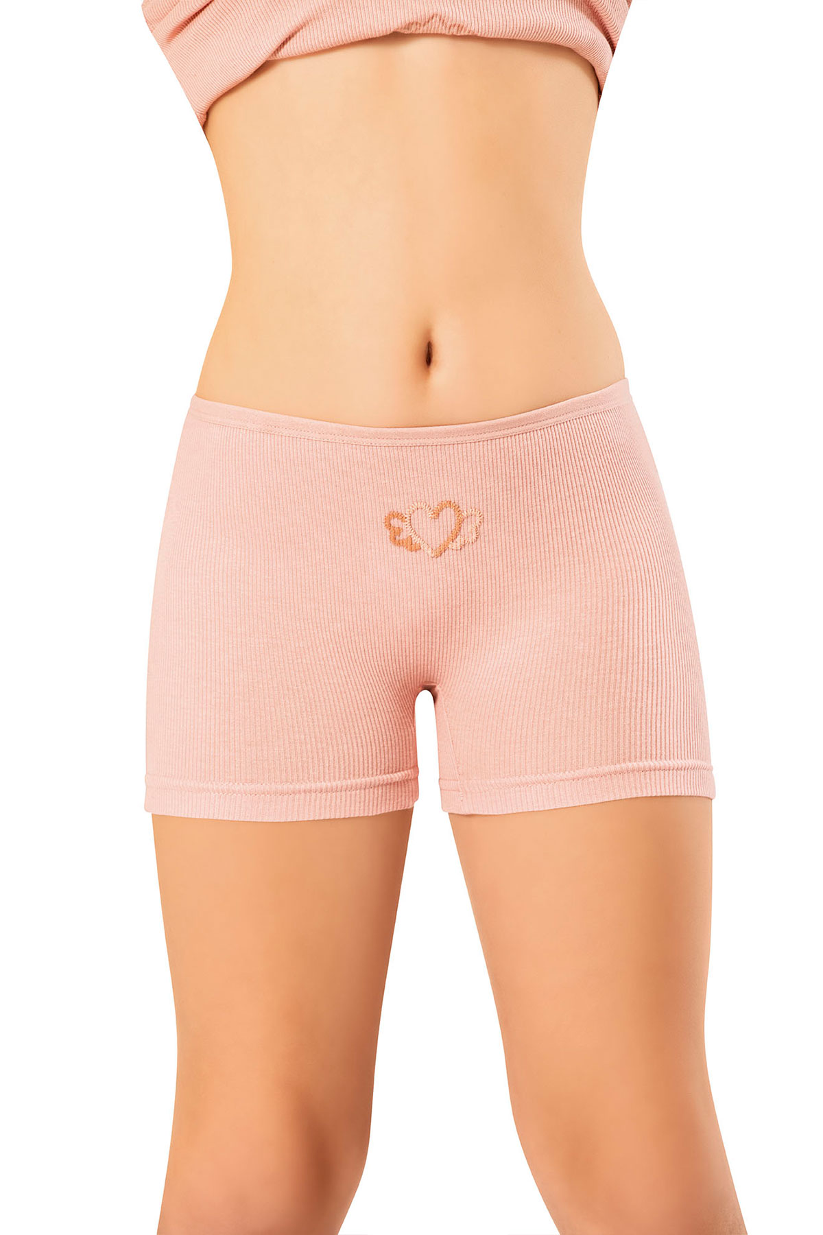 Kota Kız Çocuk Boxer Kaşkorse Kabartma Baskılı Modal - Thumbnail