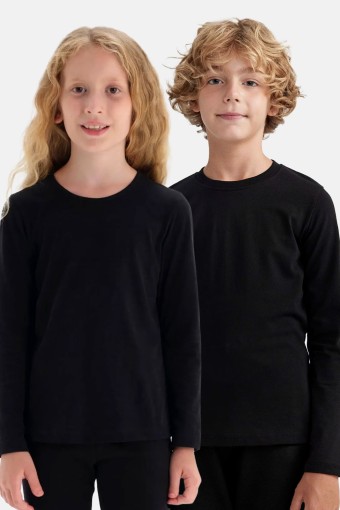 KOTA TERMAL - Kota Unisex Çocuk Uzun Kollu Atlet Termal - Siyah - 5