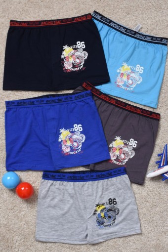 KOZA - Koza Erkek Çocuk Boxer Dağ Arabalı Baskılı