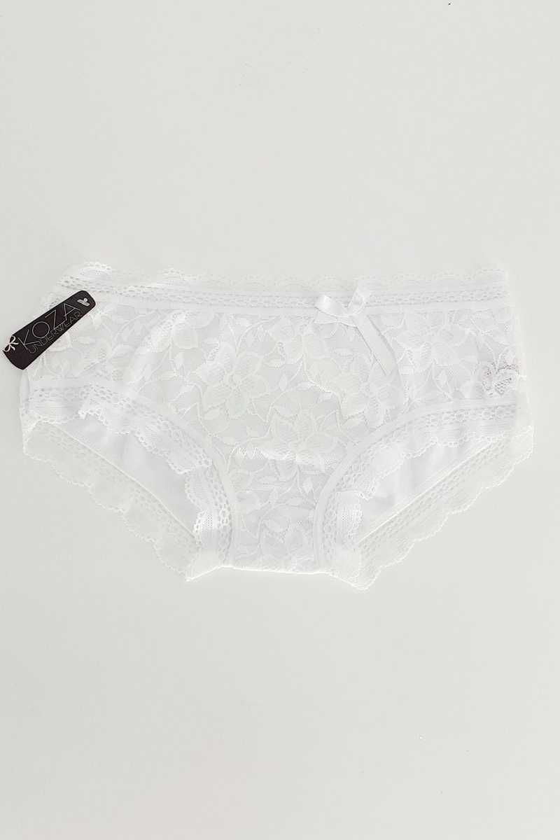 Koza Kadın Ön Tül Penye Slip Külot - Thumbnail