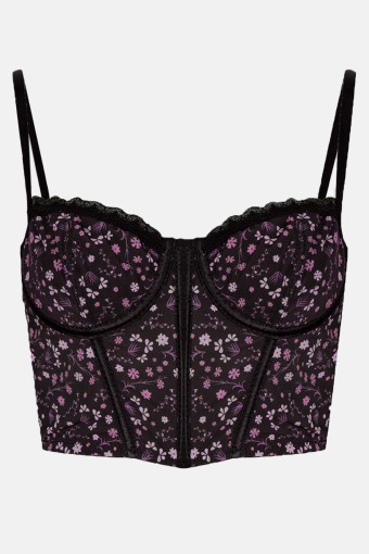 KOZA - Koza Kadın Büstiyer Balenli Transparan - Siyah Pembe (150)