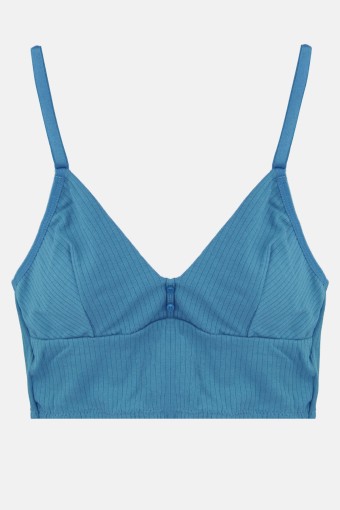 KOZA - Koza Kadın Büstiyer Düğmeli Fitilli Pamuklu - Gökmavisi