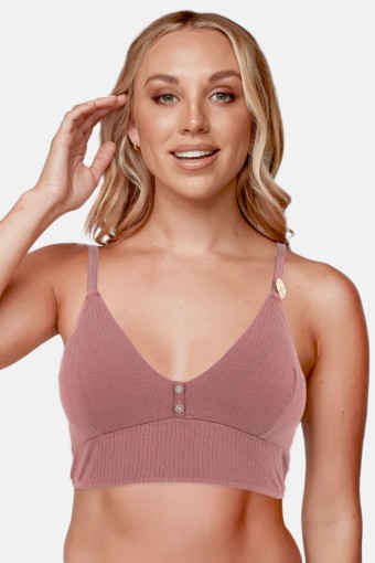 KOZA - Koza Kadın Büstiyer Düğmeli Fitilli Pamuklu - Kiremit