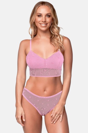 KOZA - Koza Kadın Büstiyer Takımı Kendinden Kaplı Kalpli - Bebek Mavisi (1)