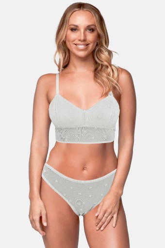 KOZA - Koza Kadın Büstiyer Takımı Kendinden Kaplı Kalpli - Ekru